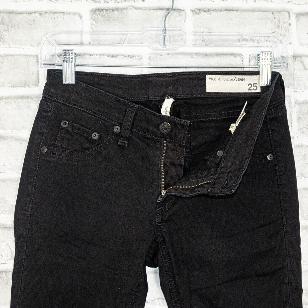 Rag & Bone Skinny Jeans Chevrn Ombre Black Stretch size 25 - Picture 2 of 9